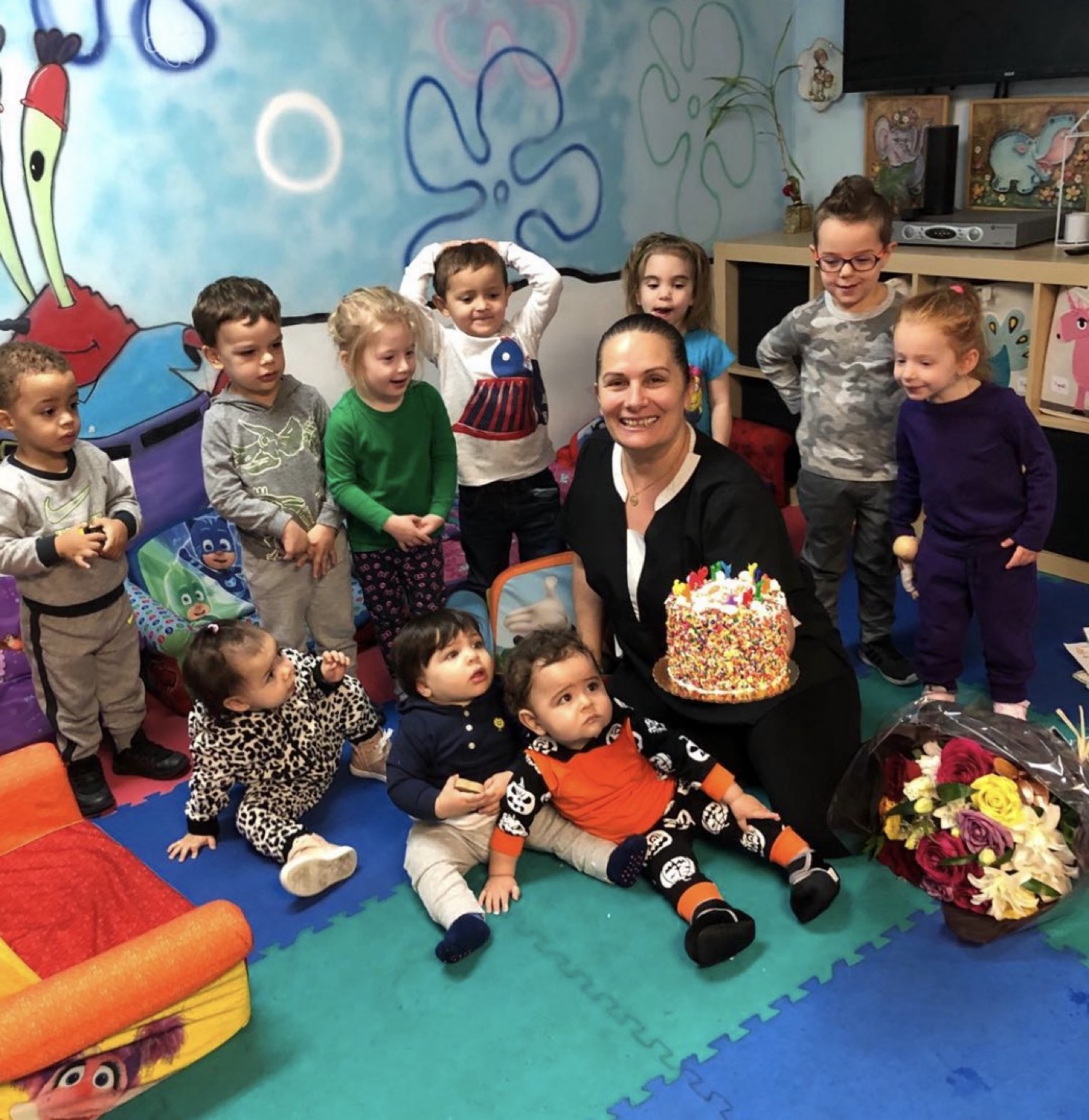 Lucia with the children at My Piccolo Mondo